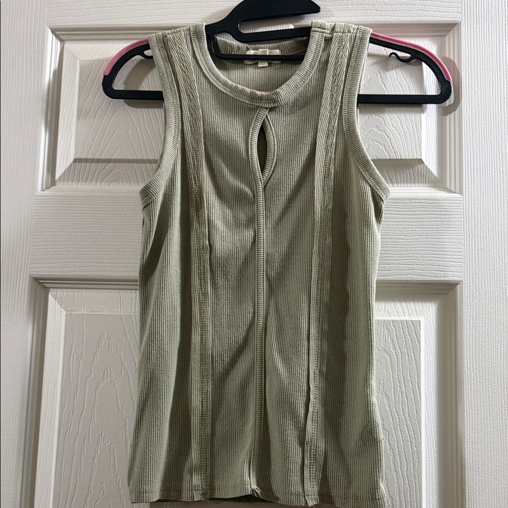 Gilded Intent Olive Sleeveless Tank Top